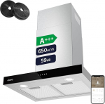 Ciarra Cooker Hood 60 cm 550 m&sup3;/h Touch Control Chimney Stainless Steel Kitchen Cooker Hood [Energy Class C], 60 cm, Silver