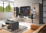 Lomadox Living Room Set 3-Piece in Beige with Anthracite Living Room Wall Coffee Table Display Cabinet
