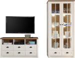 Furn.Design Seyne Wall Unit in White Pine and Light Oak Country House 2-Piece Combination 240 x 198 cm