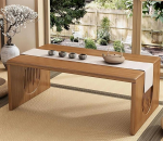 Japanischer, Zusammenklappbarer Niedriger Altar-Teetisch Aus Bambus F&uuml;r Meditation Und Heimdekoration,One Color-70CM