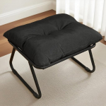 OVLRIJP Jalgpadi Jalgpadi polsterdatud tugitoolile, metallist jalgadega v&auml;ljaheide, mitmeotstarbeline jalgpadi elutuppa magamistoas sissep&auml;&auml;suks koridoridesse (must)