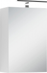byLIVING Spree peegelkapp peegli laiusega 40 cm Matt valge / pehmelt suletav peegeluks / seinakapp / LED valgustus / pistik ja l&uuml;lituskarp / B 40 x K 60 x S 20 cm