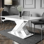 PROROOM FURNITURE - Onyx - S&ouml;&ouml;gilaud pikendatav kuni 180 cm - 140x80x75 cm - Modern - S&ouml;&ouml;gilaud - S&ouml;&ouml;gitoa laud - Laud s&ouml;&ouml;gituppa, elutuppa - pikendatav laud - valge l&auml;ikega