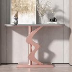 Generisch Schmaler, moderner Konsolentisch - 1,2 cm Starke Steinplattenplatte, Metallgestell - Stilvoller Eingangstisch, Langer Couchtisch f&uuml;r Wohnzimmer und Flur, ideal hinter dem Sofa