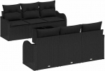 Rantry aiakomplekt 7-osaline must 55 x 55 x 37 cm pol&uuml; rotangist mudel3345593