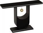 Console Table den Eingangsbereich, Lange Konsolentisch den Flur, Moderne Flurtisch, Schieferplatte und Metallsockel, for Foyer, Wohnzimmer(Black A,150cm/59in)