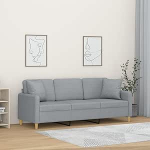 3-kohaline diivan dekoratiivsete pehmendustega diivan Diivan Lounge diivan Polsterdatud diivan Relax diivan K&uuml;lalisdiivan Kahekohaline diivan elutuppa magamistuppa k&uuml;lalistetuppa Helehall 180 cm kangas