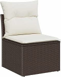 5-teiliges Garten-Sofa-Set mit Kissen Braun Poly Rattan, Zweisitzer Garten-Sofa mit Stauraum & Kissen Braun Poly Rattan Gartenlounge Model3354577