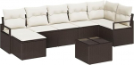 Rantry 7-teiliges Garten-Sofa-Set mit Kissen Grau Poly Rattan Gartenlounge Model3355147