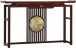 Moderner, schmaler Konsolentisch mit geometrischem Metallgestell - 160 cm (63 Zoll) breiter, Goldener Beistelltisch f&uuml;r Eingangsbereich, Wohnzimmer, Flur und Foyer - platzsparendes, stilvoll