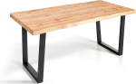 MOMMA HOME s&ouml;&ouml;gilaud, fikseeritud elutoa laud, metallist jalad MDF rustikaalne tamm, Alaska mudel, tamm/must (200 x 100 cm)