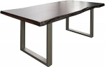 Massivmoebel24.de Freeform 5 Akaatsiapuu laud 220 x 100 x 77 cm Pruun lakitud / U-liin jalad matt h&otilde;bedased