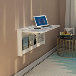 Seina kokkupandav laud Puidust Drop-Leaf k&ouml;&ouml;gilaud koos hoiuriiuliga Lihtne kokkupanek Ruumis&auml;&auml;stlik t&ouml;&ouml;pink kodus ja k&ouml;&ouml;gis Mitmek&uuml;lgne ja stiilne