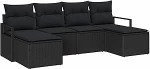 Garten-Sofa-Set mit Kissen mit Speicher 6 tk Schwarz Model3355162
