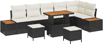 Gartensofa-komplekt 9 tk Schwarz Poly-Rattan Gartenm&ouml;bel Model3362935