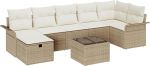 8-teiliges Garten-Sofaset mit Kissen Beige Poly-Rattan Gartenlounge Model3358910