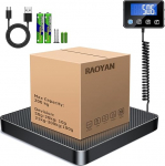 RAOYAN Pakettkaalud, 200 kg / 10 g, k&otilde;rge t&auml;psusega digitaalne platvormkaalud koos hoidmis-/tariifunktsiooniga, postikaalud seinale paigaldatud LCD-ekraaniga pakendite, pagasi, ladustamise, akude ja laadimise jaoks.