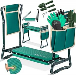 KESSER&reg; 2-in-1 XXL p&otilde;llepink aiat&ouml;&ouml;deks, polsterdatud istmepadi, EVA vahtpolster, aiapink, kokkupandav, 2 x t&ouml;&ouml;riistakott, kindad, aiak&uuml;hvel ja hara, aiapink 60 x 50 x 27 cm, kuni 150 kg kaaluga