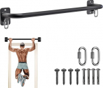 SELEWARE klimmzugstange t&uuml;rrahmen klimzugstange wand - Wandmontage Latzugstangen Home Gym Workout Equipment mit Widerstandsband Haken, Unterst&uuml;tzt bis zu 440 lbs