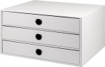 R&ouml;ssler 1524452093 S.O.H.O. Special Edition Three Drawer Storage Box with Finger Holes for DIN A4 Documents, White, Pack of 1