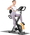 Dskeuzeew Home Trainer jalgratas kokkupandav kodus 4-in-1 kokkupandav ergomeeter treeningratas 150 kg kandev&otilde;ime reguleeritava magnetilise vastupanu ja LCD-ekraaniga Fitness Bike koos k&auml;sipulsianduritega