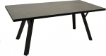 DEGAMO Manciano Garden Table 90 x 180 cm, Frame Aluminium Dark Grey, Table Top Glass in Ceramic Look, Dark Grey, Weatherproof