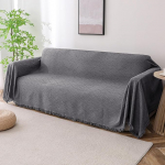 Cotton Sofa Slipcovers Towel Sofa Covers Geometric Couch Cover Furniture Pet Protector Stylish Throws for Sectional Couch Couch Couch Covers for Pets (91 x 133 inch, Grey)