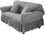 Ronghome Diivan Cover Stretch koos seelikuga, 1 tk universaalne diivan viskab Jacquard Diivan Cover Universal High Stretch Diivan Cover Seersucker Armchair Protector koos Ruffle Seelik 1 2 3 4 istekohaga