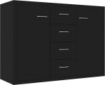 vidaXL Sideboard, Chest of Drawers with Lots of Storage Space, Cabinet with 4 Drawers, 2 Doors, Multi-Purpose Cabinet Sideboard for Living Room, Black, 88 x 30 x 65 cm, Wood Material