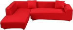 jianyana L-kujuline Stretch diivan katab pol&uuml;esterkangast Spandex kangast Slip Cover 2 t&uuml;kki pol&uuml;esterkangast Stretch Slipcovers + 2 t&uuml;kki padjakatteid kaasaegse l&otilde;igatud diivanile