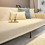 Lustige, flauschige Couchbez&uuml;ge f&uuml;r Sofa, einfach gestreift, Chenille, kratzfester Couchbezug, waschbarer Couchschutz f&uuml;r Haustiere, rutschfester Sofa-Schonbezug, solide strukturierte Couchbez&uuml;ge,