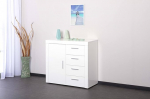 Dmora Sideboard with 1 Door and 4 Drawers Glossy White 94 x 40 x 86 cm