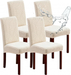 Genina veekindel komplekt 4 s&ouml;&ouml;gitooli katted s&ouml;&ouml;gitool Slipcovers k&ouml;&ouml;k (Leaf Beige, 4 t&uuml;kki)
