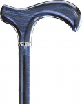 Melbourne Design Walking Stick puidust Derby k&auml;epide Denim Blue Stained Satin Finish Platinum Band Elegantne meestele ja naistele koos kummipuhvriga