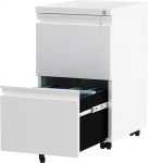 YITAHOME rulliv konteiner lukustatava 2 sahtliga, mobiilne arhiivikapp ratastega A4, Legal, Letter, metallist kontorikapp kodukontorile, rippuv arhiveerimine, valge