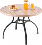 VEVOR terrassilaua aialaua r&otilde;dulaua (1035 x 720 mm) s&uuml;sinikterasest &uuml;mmargune s&ouml;&ouml;gilaud &otilde;uealale hoovis aias veranda veekindel koos vihmavarju auguga ja puidumassiga 68kg kandev&otilde;ime