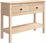 vidaXL konsoollaud K&uuml;ljelaud puidust laud koridorilaud hoiulaud elutoa laud koos sahtli riiuliga 100 x 35 x 75 cm massiivne m&auml;nnipuit