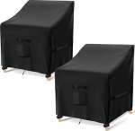 GARPROVM Garden Chair Covers, veekindel Outdoor Chair Covers, Heavy Duty 600D Oxford kangast Patio Chair Covers ventilatsiooni rihmaga, k&auml;epide luku virnastamine toolid, tugitoolid (must, 90 x 97 x
