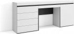 Skraut Home garderoobilaud koos hoiuruumiga 177 x 75 x 35 cm koos sahtlitega kirstu moodsas stiilis valge