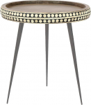 byLIVING Jana k&uuml;ljelaud / Mango Wood Natural Metal Mustriga muster Must / Pruun D 35 / K 42