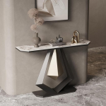 Moderner Rock Panel Konsole Sofatisch Metall Wohnzimmer Beistelltisch f&uuml;r Flur, Eingang, Foyer, Eingang, Heimdekoration