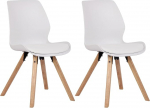 CLP komplekt 2 Luna plastiktooli, kangas, samet, kunstnahk, lamamistoolid puidust raamiga, v&auml;rv: valge, materjal: Plastist