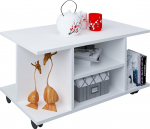 VCM Findula puidust k&uuml;ljelaua kohvilaud diivanilaud elutoa laud rattad veeretatav valge