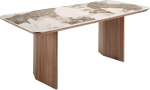 &Aacute;ngel CERD&Aacute; Ristk&uuml;likukujuline s&ouml;&ouml;gilaud marmorist portselanist - spoonitud puidust jalad - m&otilde;&otilde;dud 200 x 90 x 77 cm - ristk&uuml;likukujuline laud, mis sobib 8 inimesele - valge