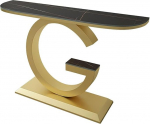 Konsolen-Eingangstisch mit Steinplatte und Metallsockel - Ablagetisch f&uuml;r Wohnzimmer und Schlafzimmer, ideal f&uuml;r Flur