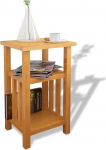 VidaXL Table d'appoint avec &eacute;tag&egrave;re de magazines Ch&ecirc;ne massivef 27x35x55 cm