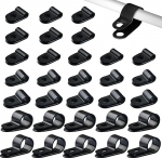 ZOCONE Kabelclips Typ R, 5 Gr&ouml;&szlig;en, schwarz, P-Clips, 5-12,7 mm Durchmesser, Nylon-Kabelklemmen, R-f&ouml;rmige Drahtseile f&uuml;r elektrische Kabel, Draht, Kabelorganisation, 290 St&uuml;ck