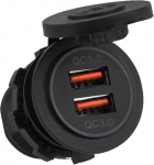 Dual USB laadija, auto USB laadija, Dual QC3.0 kiirlaadija Dual USB laadija pistikupesa koos autolaadijaga ja &uuml;hendusega 12/24V auto mootorratta paadile