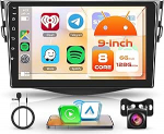 8 s&uuml;damikud 6+128G Android 15 autoraadio Toyota RAV4 2007-2012 traadita Carplay 9-tolline puuteekraaniga stereo auto koos Android auto peeglilink Bluetooth FM/RDS/EQ/DSP WiFi GPS navigatsioon SWC tagumine vaade