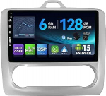 [6G + 128G, Octa-Core] - MSD Autoradio Ford Focusile (2004-2011) | Android 15 GPS navigatsiooniradio | CarPlay Android auto roolijuhtimine Dual Band WiFi DSP DAB | Tagurduskaamera MIC | 2 DIN 9